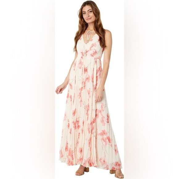 BCBGMAXAZRIA Floral Print Halter Maxi Gown Size 2 NWT - Picture 4 of 4